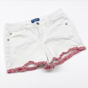 Arizona Jean Co white w/red gingham girls shorts